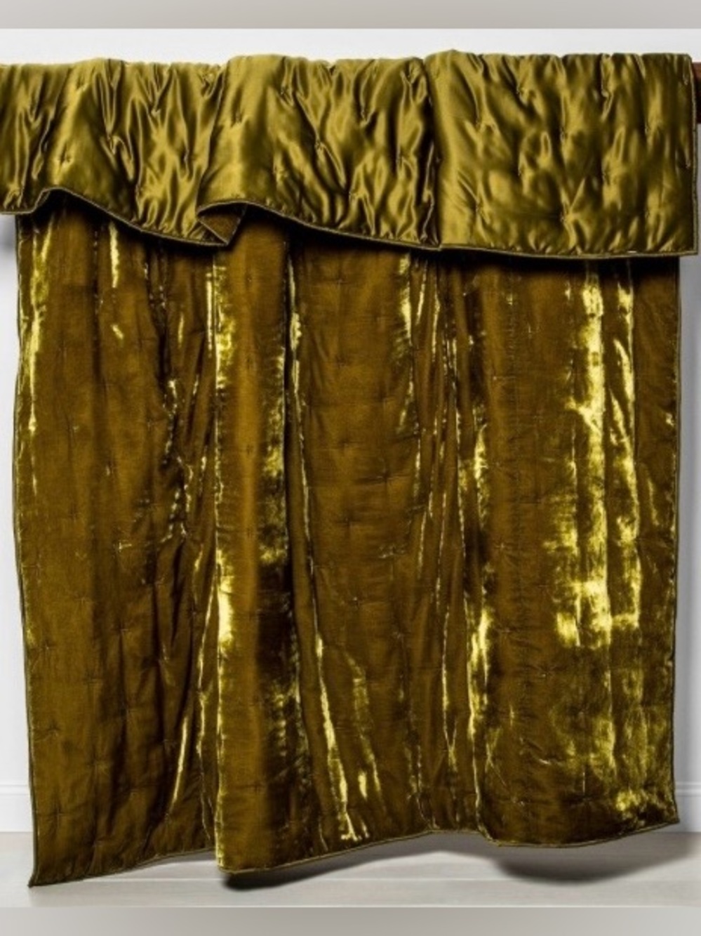 Opalhouse Moss Green Crushed Velvet Full/Queen Comforter Duvet Quilt MCM